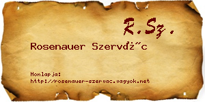 Rosenauer Szervác névjegykártya